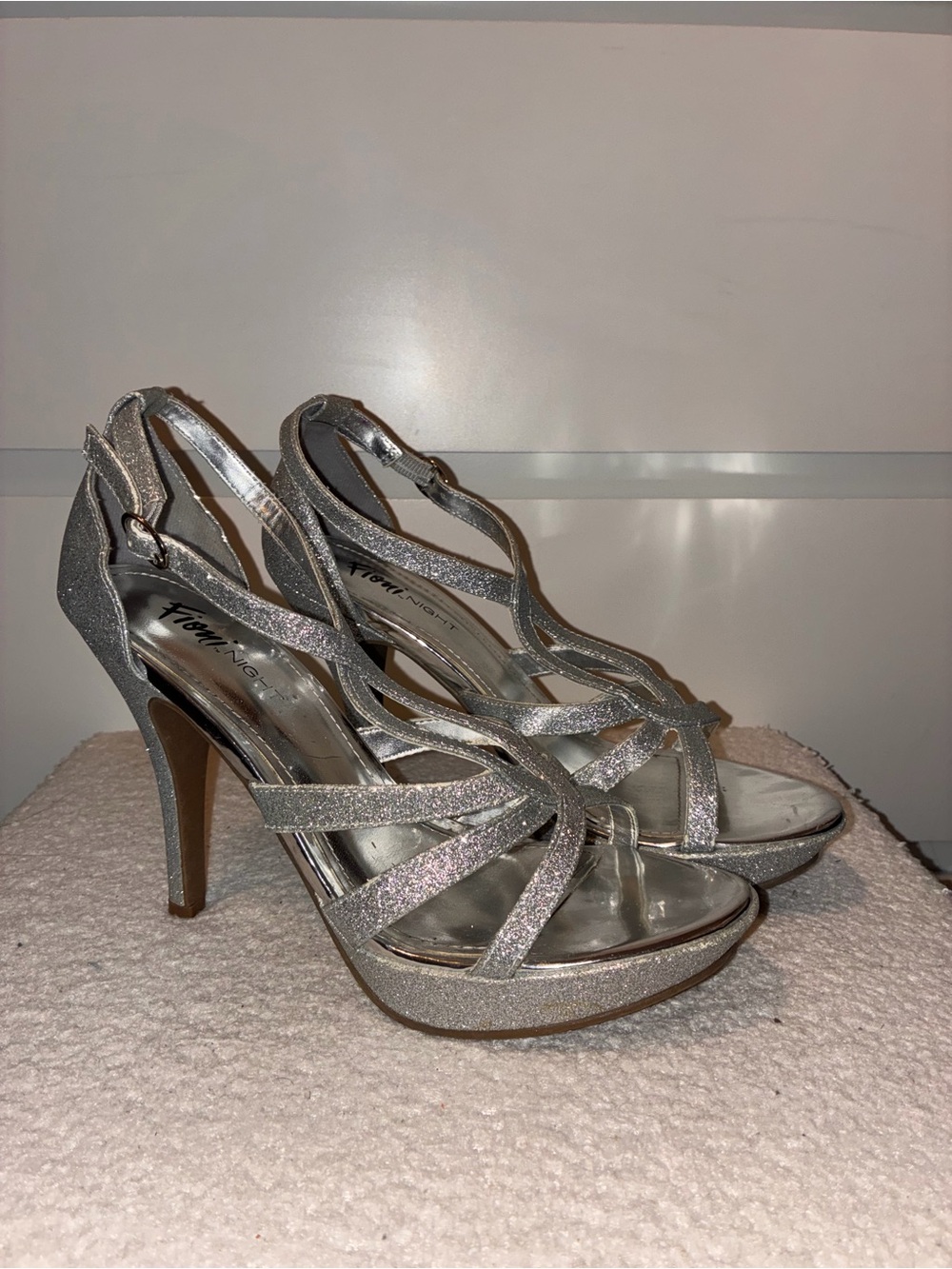 Silver Strappy High Heel 4.5”